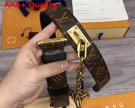 Louis Vuitton Signature Chain 35mm Belt Brown M0180S Replica