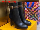 Louis Vuitton Silhouette Ankle Boot Black Calf Leather and Suede Baby Goat Leather 1A84QA Replica