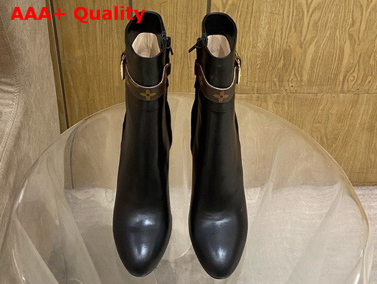 Louis Vuitton Silhouette Ankle Boot Black Calf Leather and Suede Baby Goat Leather 1A84QA Replica