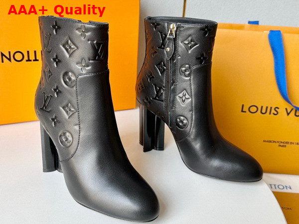 Louis Vuitton Silhouette Ankle Boot in Black Monogram Debossed Calf Leather 1ABP9I Replica