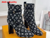 Louis Vuitton Silhouette Ankle Boot in Black Monogram Denim Replica