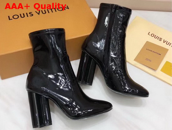 Louis Vuitton Silhouette Ankle Boot in Black Patent Calf Leather 1A4E09 Replica