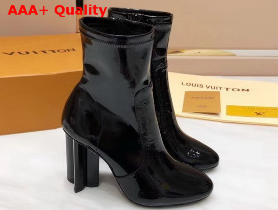 Louis Vuitton Silhouette Ankle Boot in Black Patent Calf Leather 1A4E09 Replica