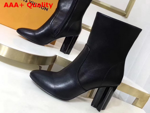 Louis Vuitton Silhouette Ankle Boot in Black Plain Calf Leather Replica