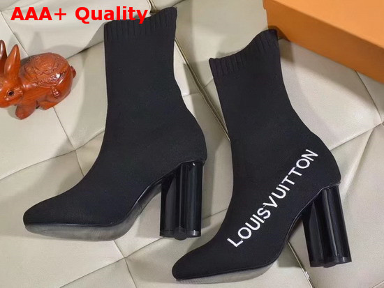 Louis Vuitton Silhouette Ankle Boot in Black Stretch Textile 1A5MJK Replica