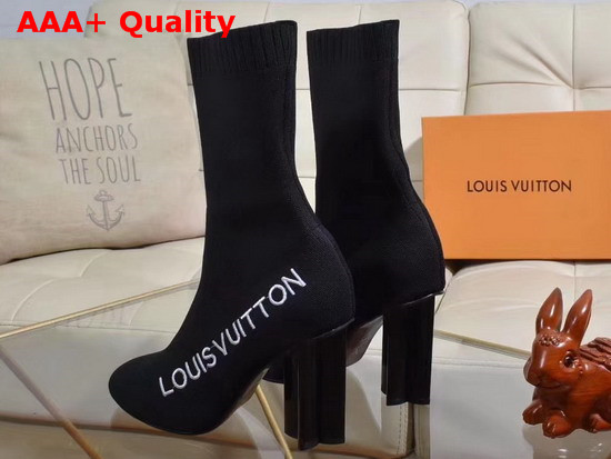 Louis Vuitton Silhouette Ankle Boot in Black Stretch Textile 1A5MJK Replica