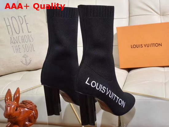 Louis Vuitton Silhouette Ankle Boot in Black Stretch Textile 1A5MJK Replica