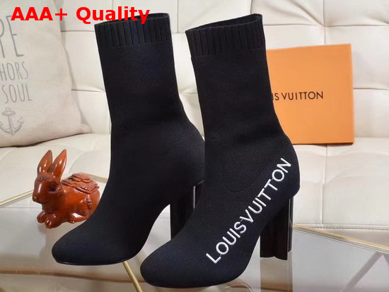 Louis Vuitton Silhouette Ankle Boot in Black Stretch Textile 1A5MJK Replica