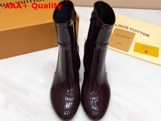 Louis Vuitton Silhouette Ankle Boot in Bordeaux Patent Calf Leather 1A4E14 Replica