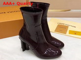 Louis Vuitton Silhouette Ankle Boot in Bordeaux Patent Calf Leather 1A4E14 Replica