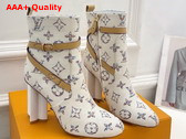 Louis Vuitton Silhouette Ankle Boot in Multicolor White Monogram Jacquard Fabric Replica