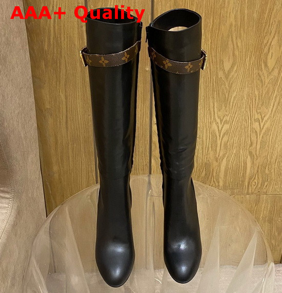 Louis Vuitton Silhouette High Boot Black Calf Leather with Suede Baby Goat Leather 1A84M4 Replica