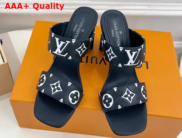 Louis Vuitton Silhouette Mule in Black Monogram Embossed Grained Calf Leather Replica