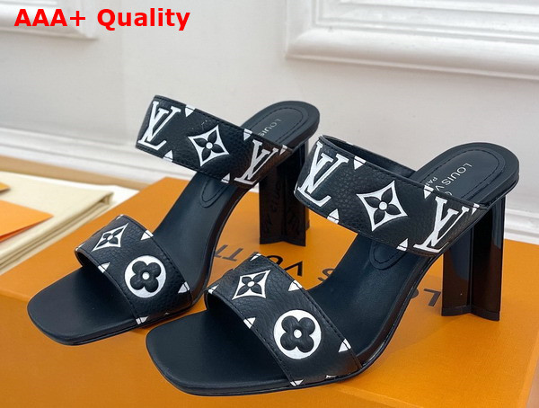 Louis Vuitton Silhouette Mule in Black Monogram Embossed Grained Calf Leather Replica