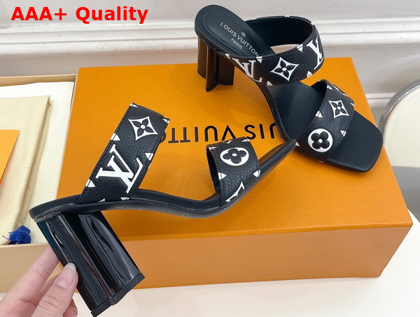 Louis Vuitton Silhouette Mule in Black Monogram Embossed Grained Calf Leather Replica