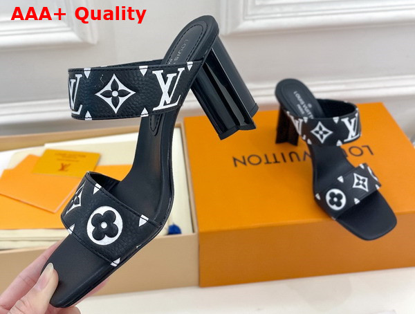 Louis Vuitton Silhouette Mule in Black Monogram Embossed Grained Calf Leather Replica