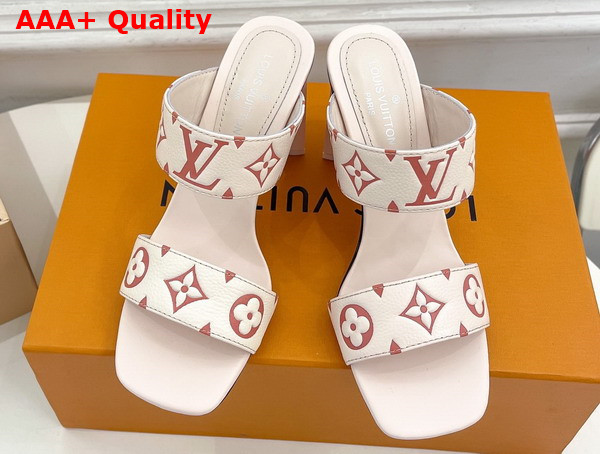 Louis Vuitton Silhouette Mule in Creme Beige Monogram Embossed Grained Calf Leather 1AB004 Replica