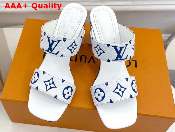 Louis Vuitton Silhouette Mule in White Monogram Embossed Grained Calf Leather Replica