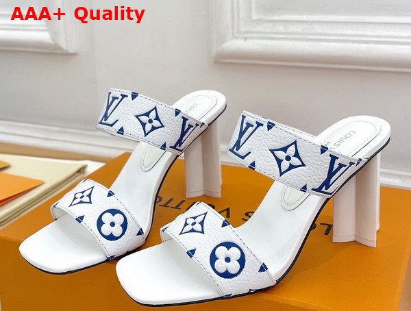 Louis Vuitton Silhouette Mule in White Monogram Embossed Grained Calf Leather Replica