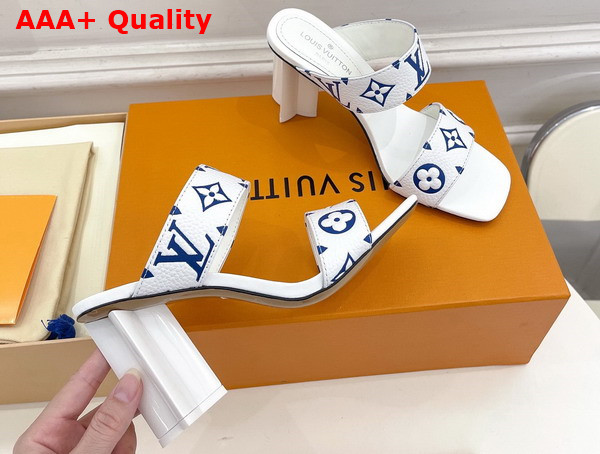 Louis Vuitton Silhouette Mule in White Monogram Embossed Grained Calf Leather Replica