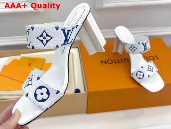 Louis Vuitton Silhouette Mule in White Monogram Embossed Grained Calf Leather Replica