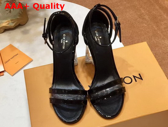 Louis Vuitton Silhouette Sandal Black Patent Leather Replica