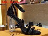 Louis Vuitton Silhouette Sandal Black Patent Leather Replica