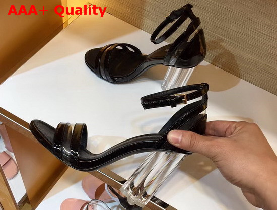 Louis Vuitton Silhouette Sandal Black Patent Leather Replica