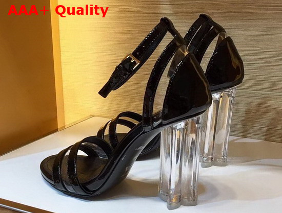 Louis Vuitton Silhouette Sandal Black Patent Leather Replica