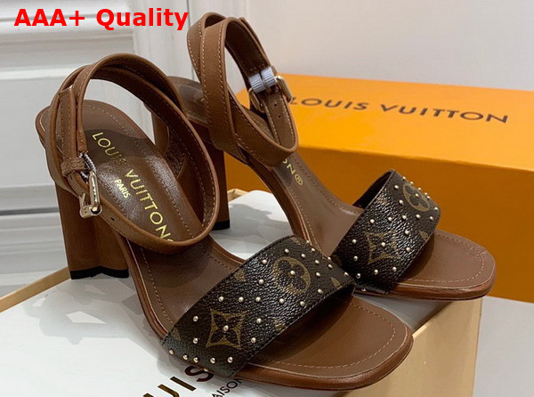 Louis Vuitton Silhouette Sandal Cacao Brown Patent Monogram Canvas 1AAZVQ Replica