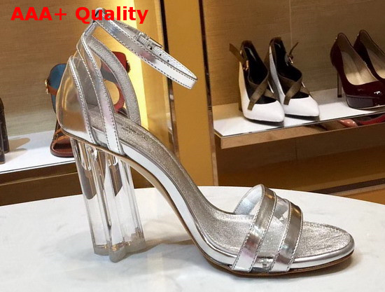 Louis Vuitton Silhouette Sandal Silver Metallic Calf Leather 1A4VCP Replica