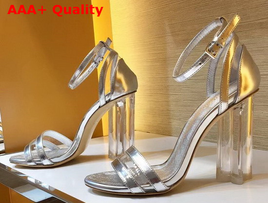 Louis Vuitton Silhouette Sandal Silver Metallic Calf Leather 1A4VCP Replica