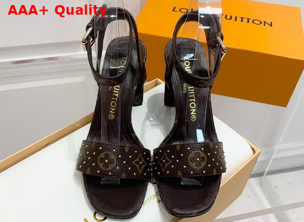 Louis Vuitton Silhouette Sandal in Black Calf Leather and Monogram Canvas Replica