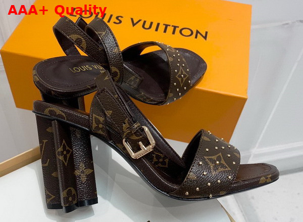 Louis Vuitton Silhouette Sandal in Black Calf Leather and Monogram Canvas Replica