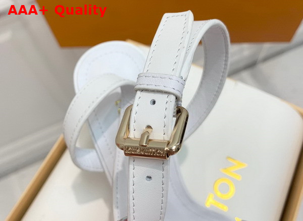 Louis Vuitton Silhouette Sandal in White Calf Leather and Monogram Canvas Replica