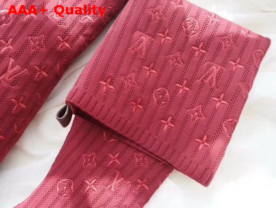 Louis Vuitton Silhouette Thigh Boot in Red Stretch Fabric Replica