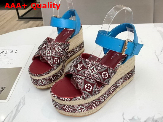 Louis Vuitton Since 1854 Boundary Wedge Sandal Bordeaux Replica