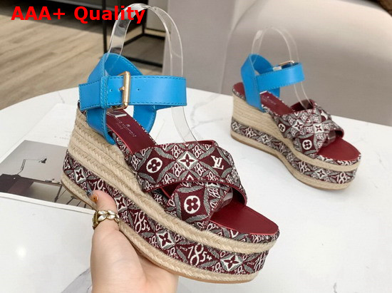 Louis Vuitton Since 1854 Boundary Wedge Sandal Bordeaux Replica