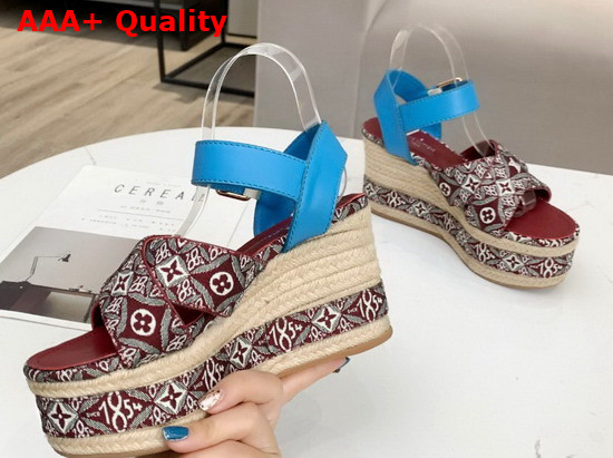 Louis Vuitton Since 1854 Boundary Wedge Sandal Bordeaux Replica