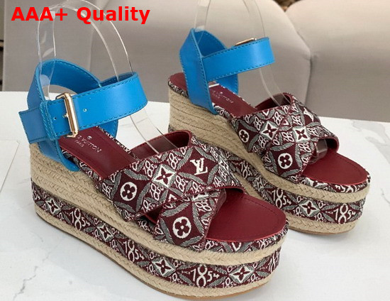 Louis Vuitton Since 1854 Boundary Wedge Sandal Bordeaux Replica