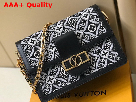 Louis Vuitton Since 1854 Dauphine MM Handbag Gray Jacquard Since 1854 Textile M57211 Replica