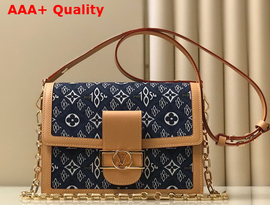 Louis Vuitton Since 1854 Dauphine MM Handbag in Blue Jacquard Since 1854 Textile M57499 Replica