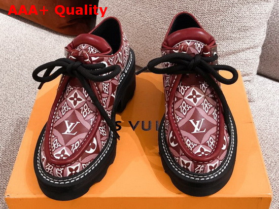 Louis Vuitton Since 1854 LV Beaubourg Platform Derby Shoes in Bordeaux Jacquard Textile 1A8D3G Replica