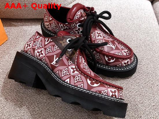 Louis Vuitton Since 1854 LV Beaubourg Platform Derby Shoes in Bordeaux Jacquard Textile 1A8D3G Replica