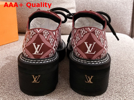 Louis Vuitton Since 1854 LV Beaubourg Platform Derby Shoes in Bordeaux Jacquard Textile 1A8D3G Replica