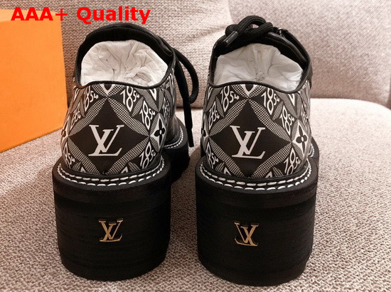 Louis Vuitton Since 1854 LV Beaubourg Platform Derby Shoes in Gray Jacquard Textile 1A8D3G Replica