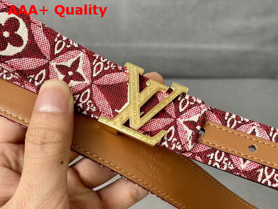 Louis Vuitton Since 1854 LV Iconic 30mm Belt in Burgundy MP269W Replica