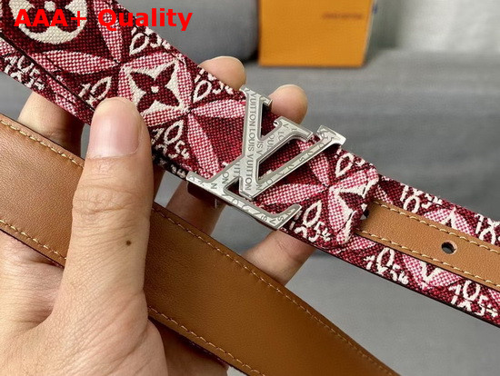 Louis Vuitton Since 1854 LV Iconic 30mm Belt in Burgundy MP269W Replica