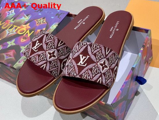 Louis Vuitton Since 1854 Lock It Flat Mule Bordeaux 1A8D79 Replica