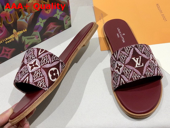 Louis Vuitton Since 1854 Lock It Flat Mule Bordeaux 1A8D79 Replica